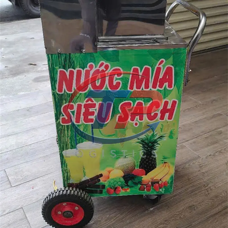 Xe đẩy bán nước mía được nhận tại kho để gửi sang Hàn Quốc dạng hàng cồng kềnh